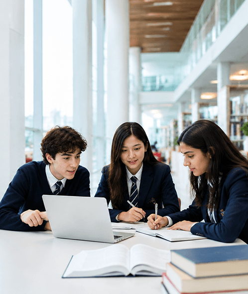 Apex Preparatory Academy 学生在图书馆学习